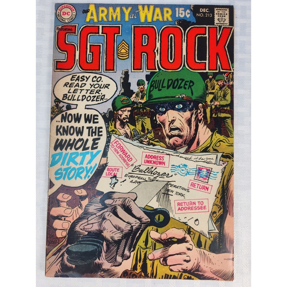 Our Army At War SGT Rock‎ #213 Dec. 1969 Dc Comics Cool Advertising Very Good